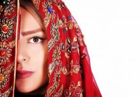 سلفی سمانه پاکدل با لباس هندی!