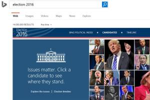 سرویس جدید Bing، سعی در پیش‌بینی رئیس‌جمهور آینده‌ی آمریکا دارد