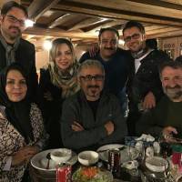 ژست جالب لیلا اوتادی در کنار با امین حیایی و مهران غفوریان!