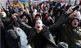 درگیری پلیس بلژیک با تظاهرکنندگان در بروکسل