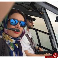 سلفی بهاره افشاری در کابین خلبان