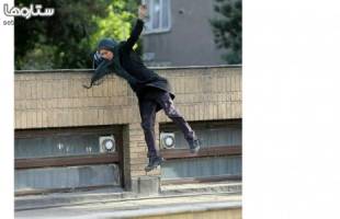 پرش فوق العاده بازیگر زن در یک سریال! + عکس