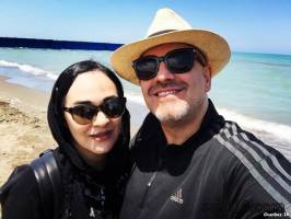 سلفی جالب رویا نونهالی و همسرش در کیش! + عکس