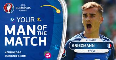 گریزمان بهترین بازیکن دیدار فرانسه - ایرلند شد