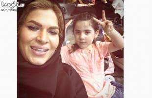 همسر و دختر مهدی مهدوی در استادیوم آزادی! + عکس
