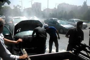 آتش گرفتن خودرو سمند در جاده ورامین