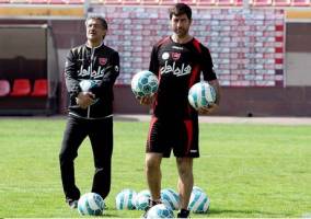 حضور کریم باقری در تمرین پرسپولیس
