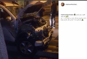 تصادف بازیگر زن با اتوبوس +عکس