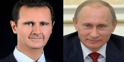 اسد در پیام تبریک به پوتین مشارکت روسیه در نابودی تروریسم را ستود