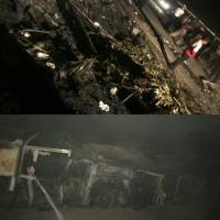 انتقال اجساد حادثه اتوبوس مسافربری به پزشکی قانونی اصفهان