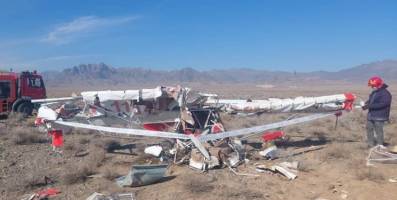 اعزام تیم‌ بررسی سانحه سازمان هواپیمایی به محل سقوط‌ هواپیمای فوق‌سبک در کاشمر