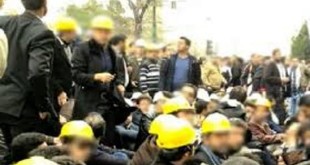 تجمع کارگران خودروسازی علیه کمپین تحریم مقابل مجلس