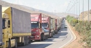 صف ۴۰ کیلومتری کامیون ها در مرز بازرگان