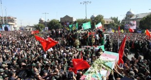 بروشور علیه‌ ظریف در تشییع سردار همدانی